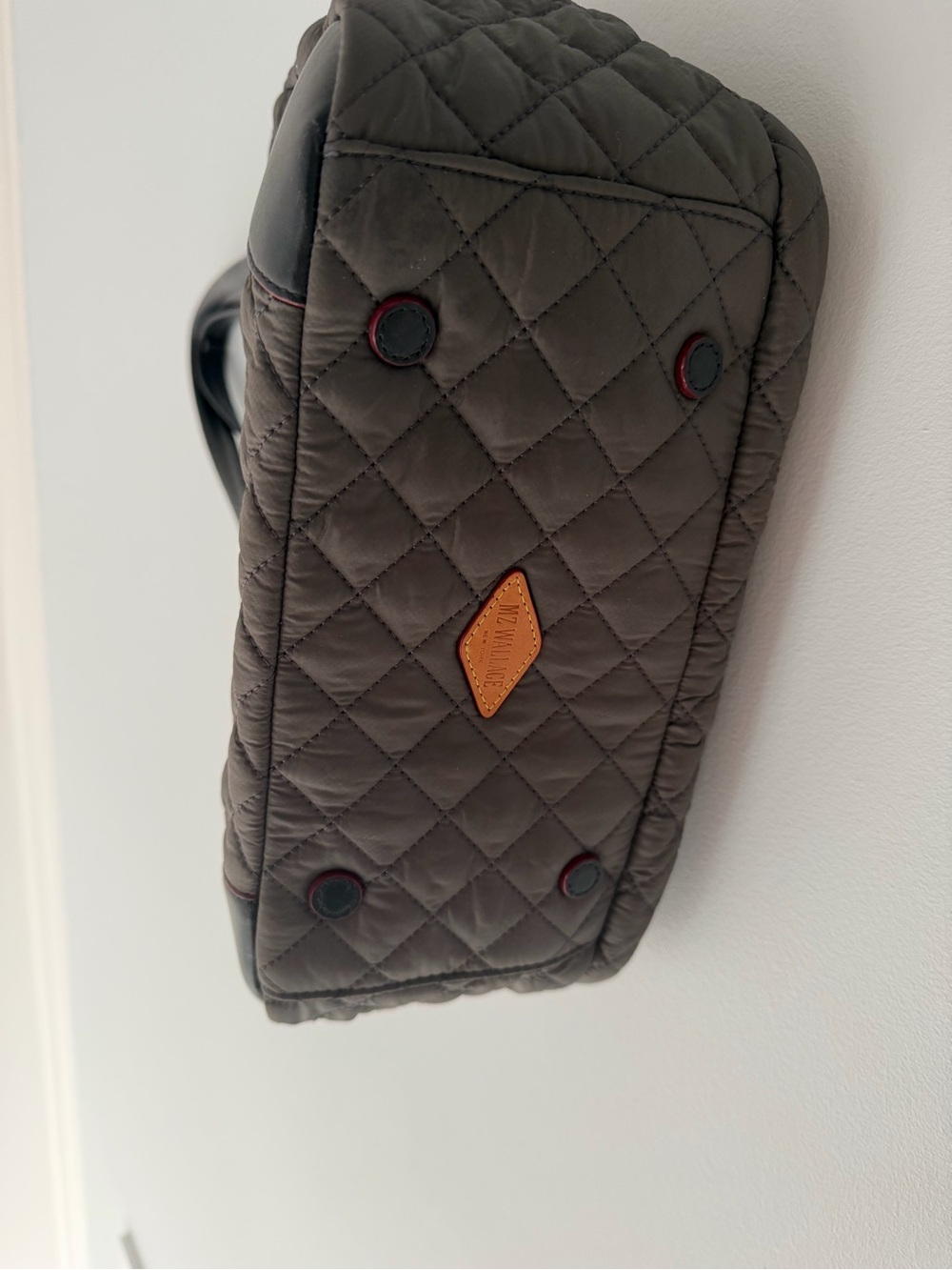 MZ Wallace Quilted Grey Shoulder Bag with Gold Hardware - Picture 6 of 10
